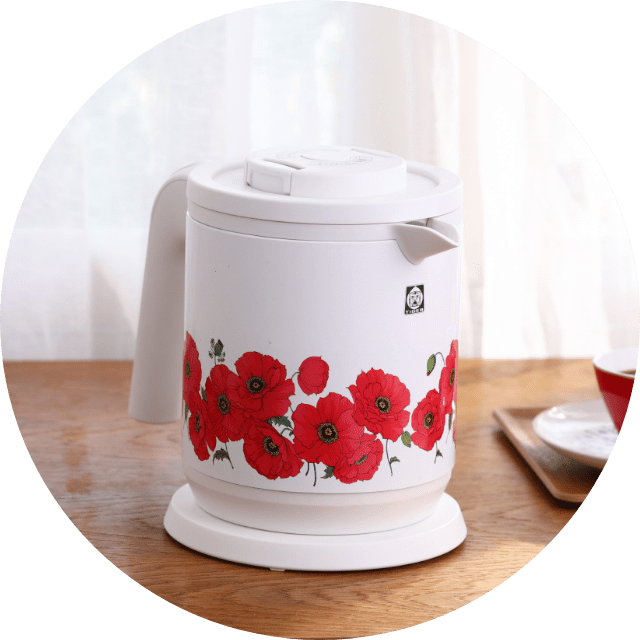 [Floral (Poppy) Pattern] Steamless Electric Kettles PCK-T060