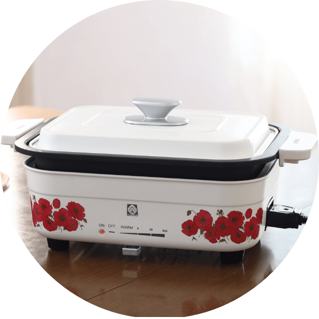 [Floral (Poppy) Pattern] Electric Griddles CRL-T100