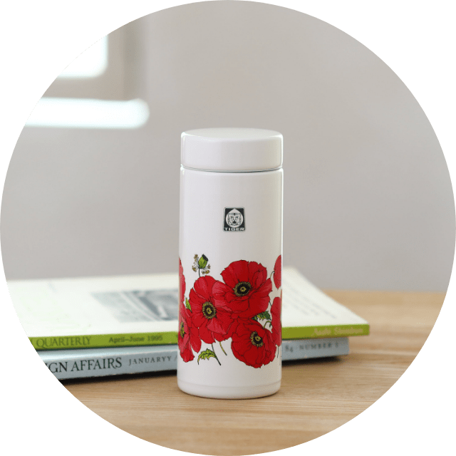 [Floral (Poppy) Pattern] Vacuum Insulated Bottles MMZ-T035