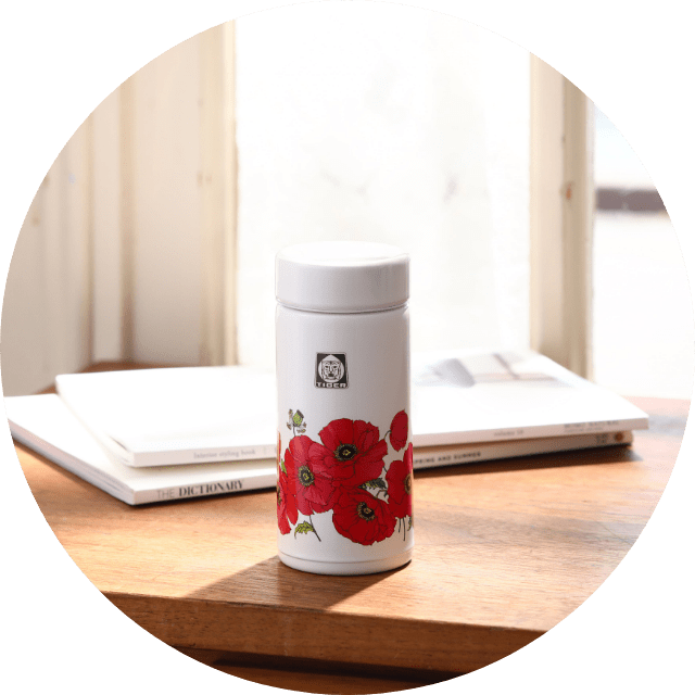 [Floral (Poppy) Pattern] Vacuum Insulated Bottles MMP-T020