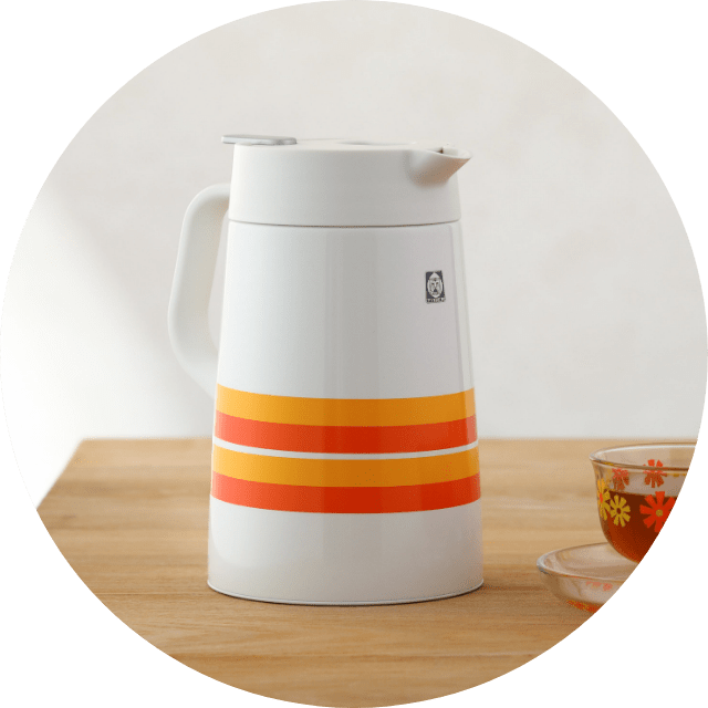 [Orange Stripe] Stainless Steel Handy Jugs (Push Lever Type) PWO-T120