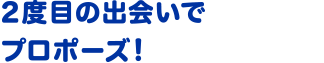 2度目の出会いでプロポーズ！