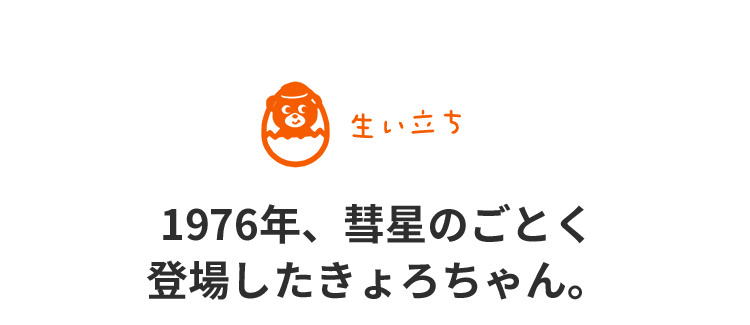生い立ち 1976年、彗星のごとく登場したきょろちゃん。