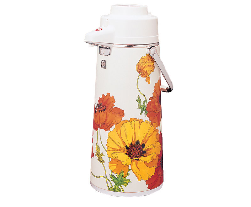 Vintage Retro Coffee AirPot Pump Dispenser Floral Design Hot Cold Thermos