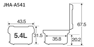 JHA-A541 サイズ詳細（幅・高さ・奥行など　単位：cm）