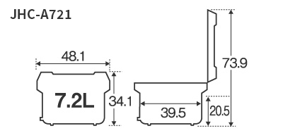 JHC-A721 サイズ詳細（幅・高さ・奥行など　単位：cm）