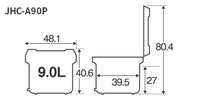 JHC-900A サイズ詳細（幅・高さ・奥行など　単位：cm）