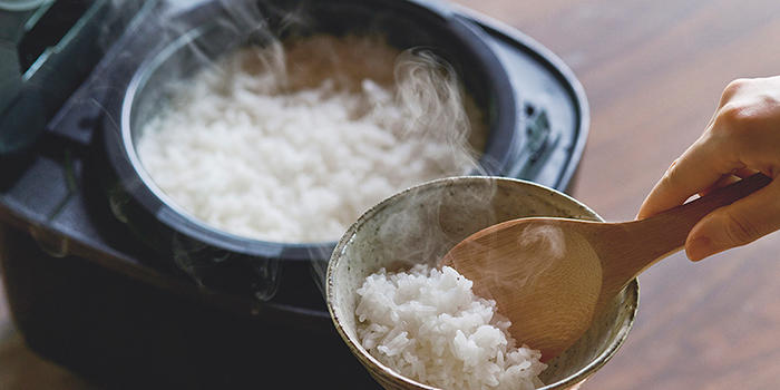 Image of freshly cooked rice for illustration purposes