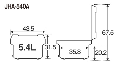 JHA-540A サイズ詳細（幅・高さ・奥行など　単位：cm）