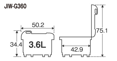 JIW-G360 サイズ詳細（幅・高さ・奥行など　単位：cm）