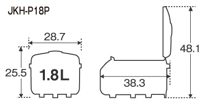 JKH-P18P サイズ詳細（幅・高さ・奥行など　単位：cm）