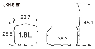 JKH-S18P サイズ詳細（幅・高さ・奥行など　単位：cm）
