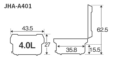 JHA-A401 Detailed dimensions (including width, height, and depth in cm)