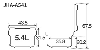 JHA-A541 Detailed dimensions (including width, height, and depth in cm)