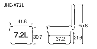 JHE-A721 Detailed dimensions (including width, height, and depth in cm)