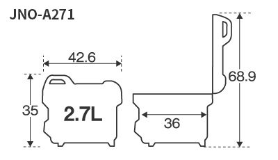 JNO-A271 Detailed dimensions (including width, height, and depth in cm)