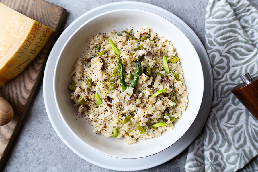 Asparagus and Mushroom Risotto