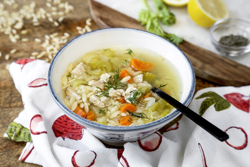 Lemon Chicken Orzo Soup