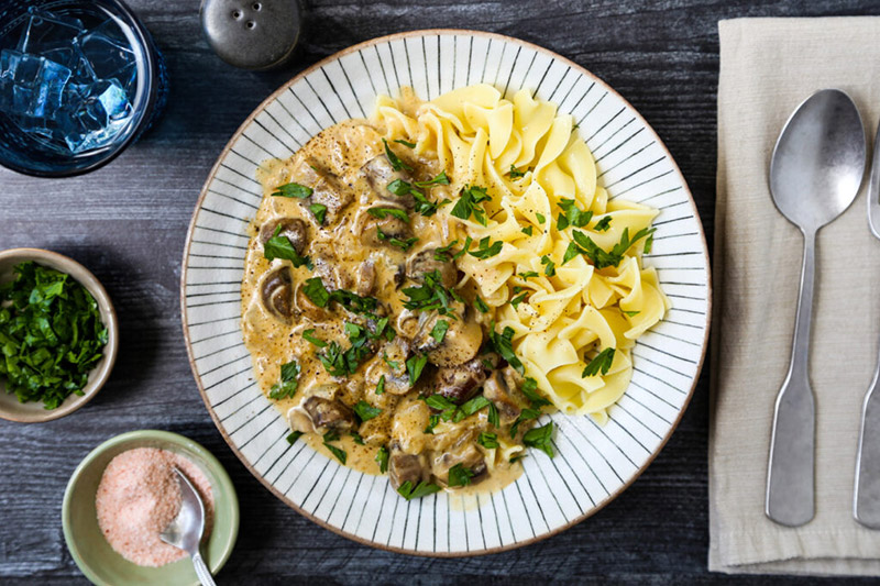 Rice Cooker Mushroom Stroganoff