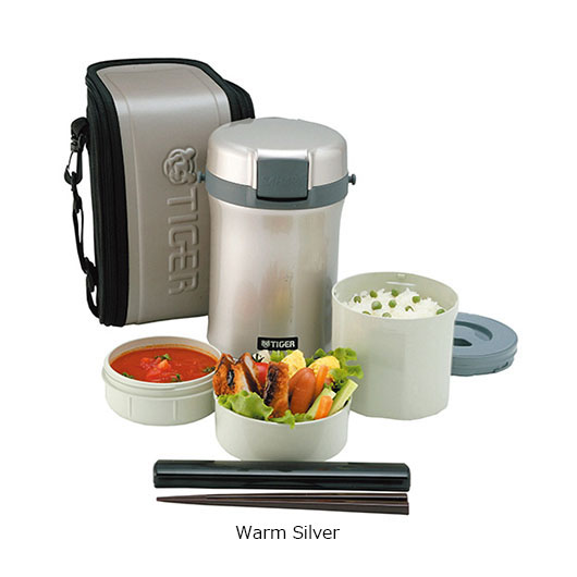 Tiger black with thermos thermal insulation lunch box stainless steel lunch  jar 699234114289
