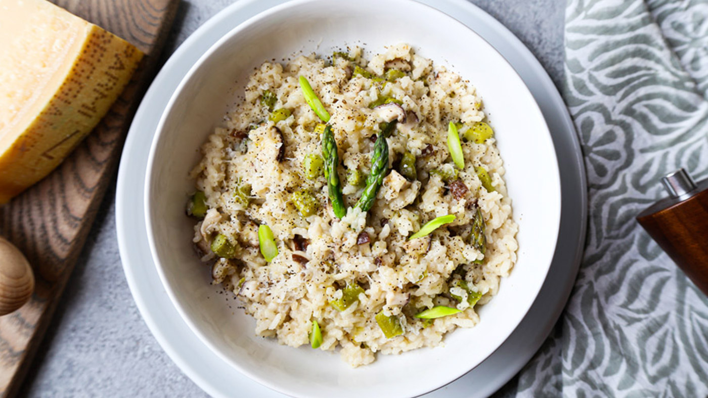 Asparagus and Mushroom Risotto