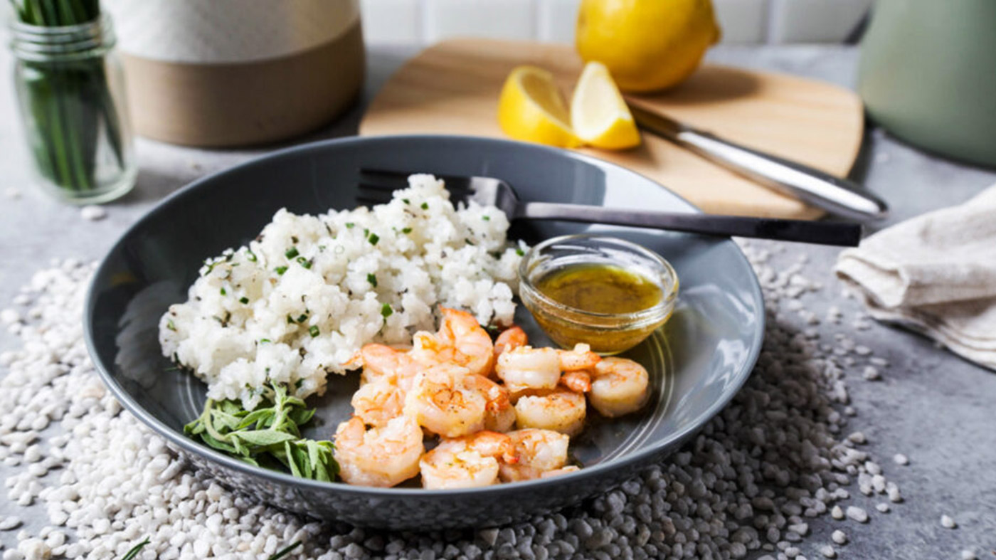 Garlic Shrimp with Herbed Rice