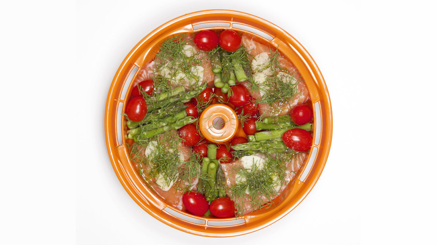 Steamed Garlic Salmon with Dill and Garden Vegetables - Tiger-Corporation