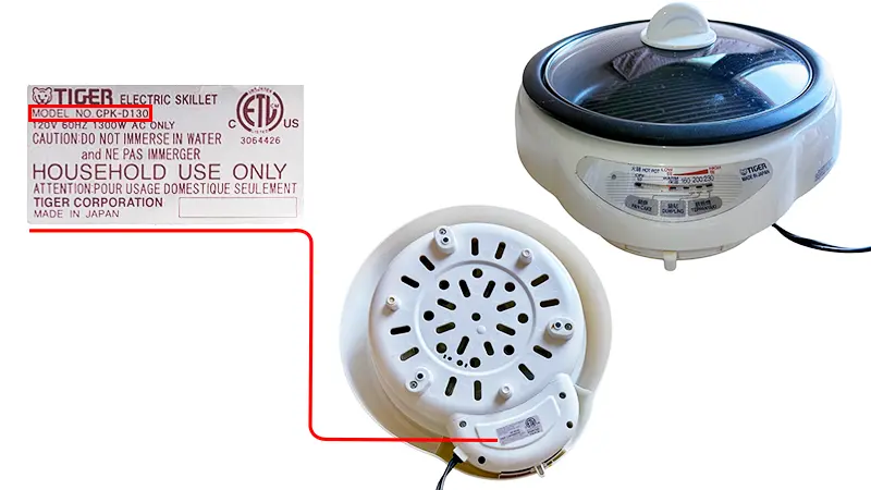 Cooking Wares Model Number Example