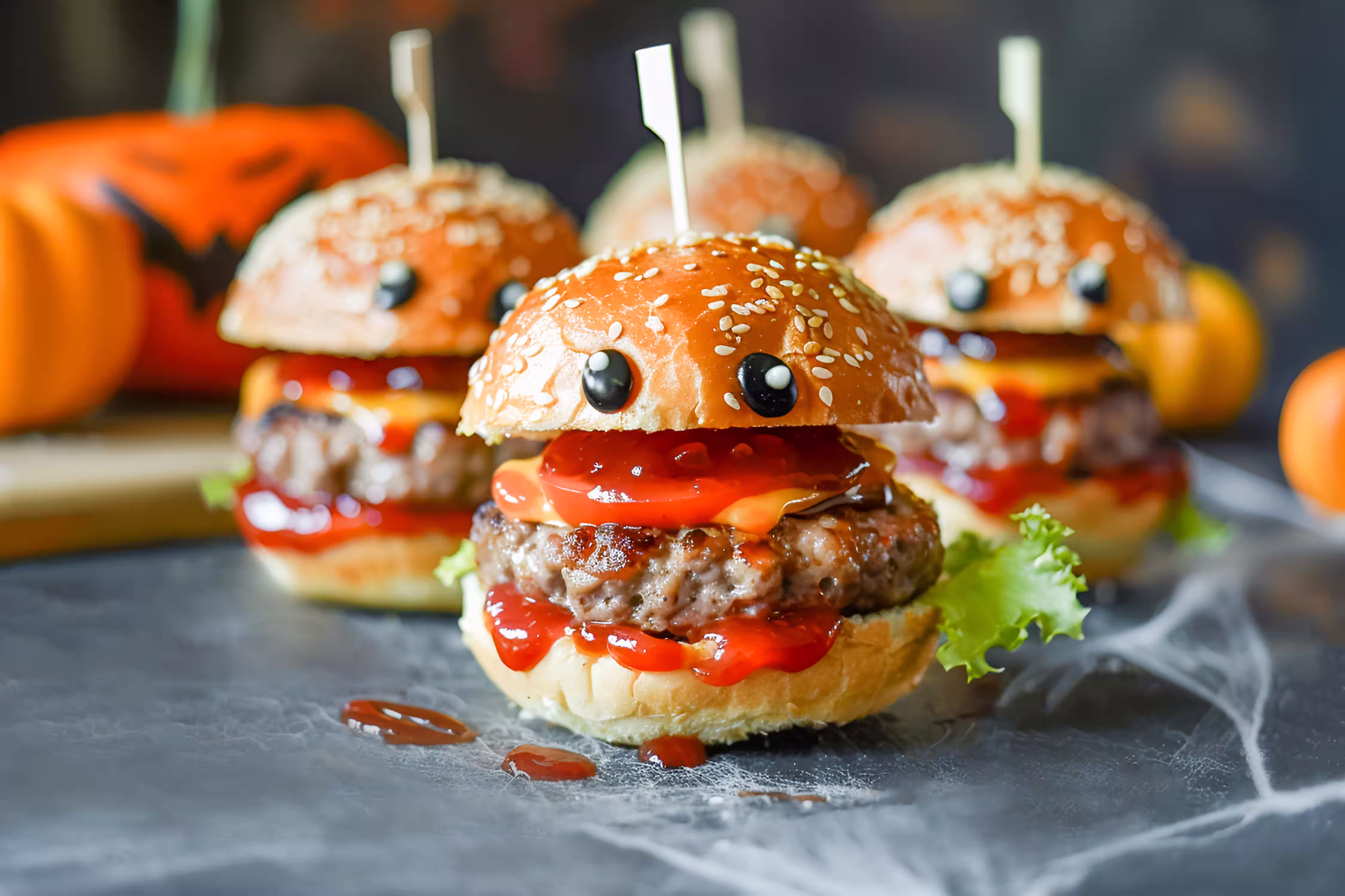 お祝いのパーティーにぴったりの、可愛らしいミニバーガー