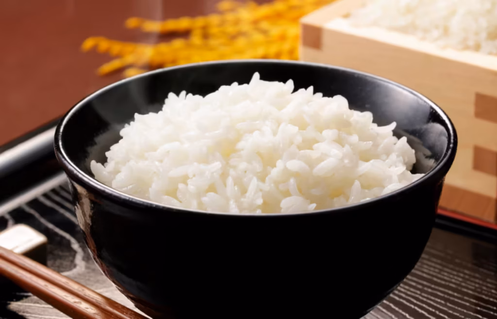White rice served in a bowl